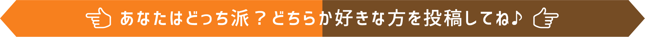 あなたはどっち派？どちらか好きな方を投稿してね♪